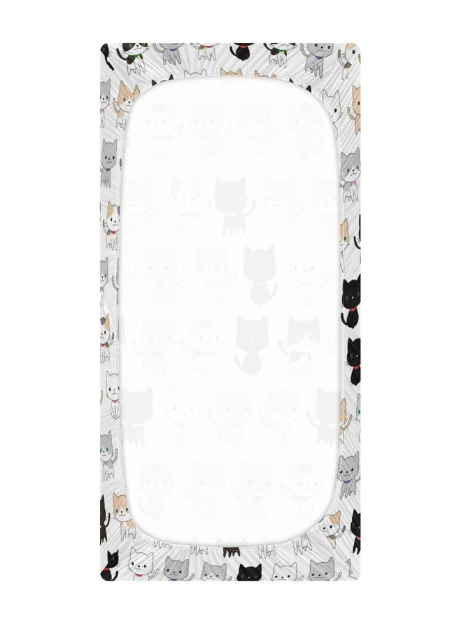 Kigai Cute Cats Crib Sheet for Boys and Girls Jersey Knit Fitted Crib Sheet Cozy Soft Breathable Baby Crib Sheet Standard Baby Sheet and Toddler Bed Sheet, 28x52 in - Image 3