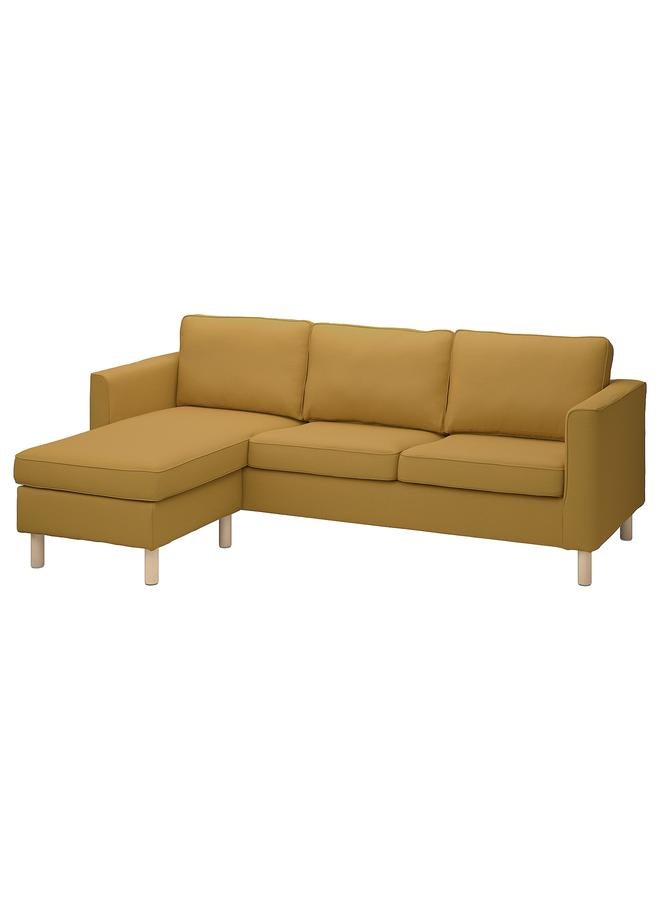 Zaboon Cover For 3-Seat Sofa, With Chaise Longue/Vissle Yellow-Brown  - Image 1