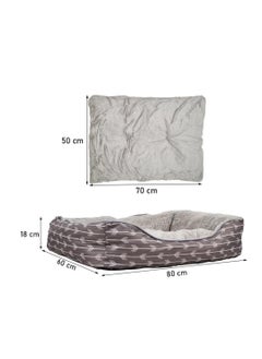 NNC PETS Orthopedic Plush Dog Bed for Small & Medium Dogs, Soft & Washable Pet Bed with Removable Cushion, Non-Slip Bottom, Ideal for Indoor, 80 cm Soft Dog Bed, Calming Pet Mattress, Washable Cushion, (Grey)  - Image 2