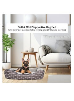 NNC PETS Orthopedic Plush Dog Bed for Small & Medium Dogs, Soft & Washable Pet Bed with Removable Cushion, Non-Slip Bottom, Ideal for Indoor, 80 cm Soft Dog Bed, Calming Pet Mattress, Washable Cushion, (Grey)  - Image 4