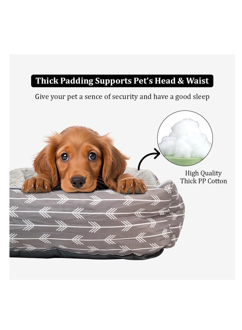 NNC PETS Orthopedic Plush Dog Bed for Small & Medium Dogs, Soft & Washable Pet Bed with Removable Cushion, Non-Slip Bottom, Ideal for Indoor, 80 cm Soft Dog Bed, Calming Pet Mattress, Washable Cushion, (Grey) - Image 5
