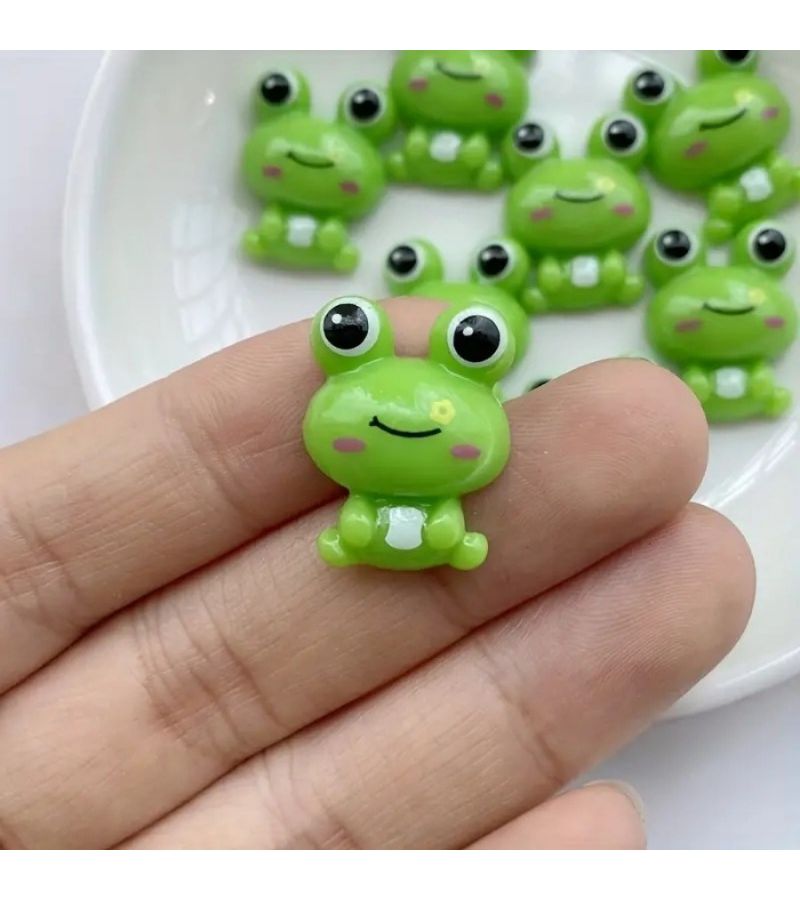 20pcs Cartoon Frog Resin Ornaments Modern Mini Desktop Decor For Scrapbooks - Image 3