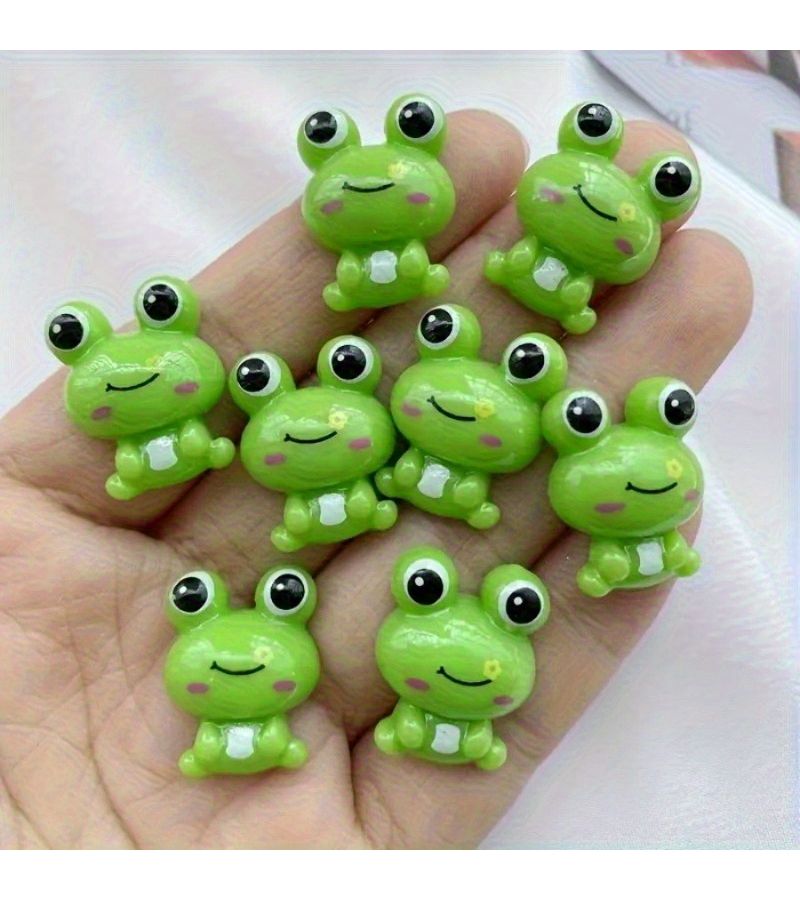 20pcs Cartoon Frog Resin Ornaments Modern Mini Desktop Decor For Scrapbooks - Image 1
