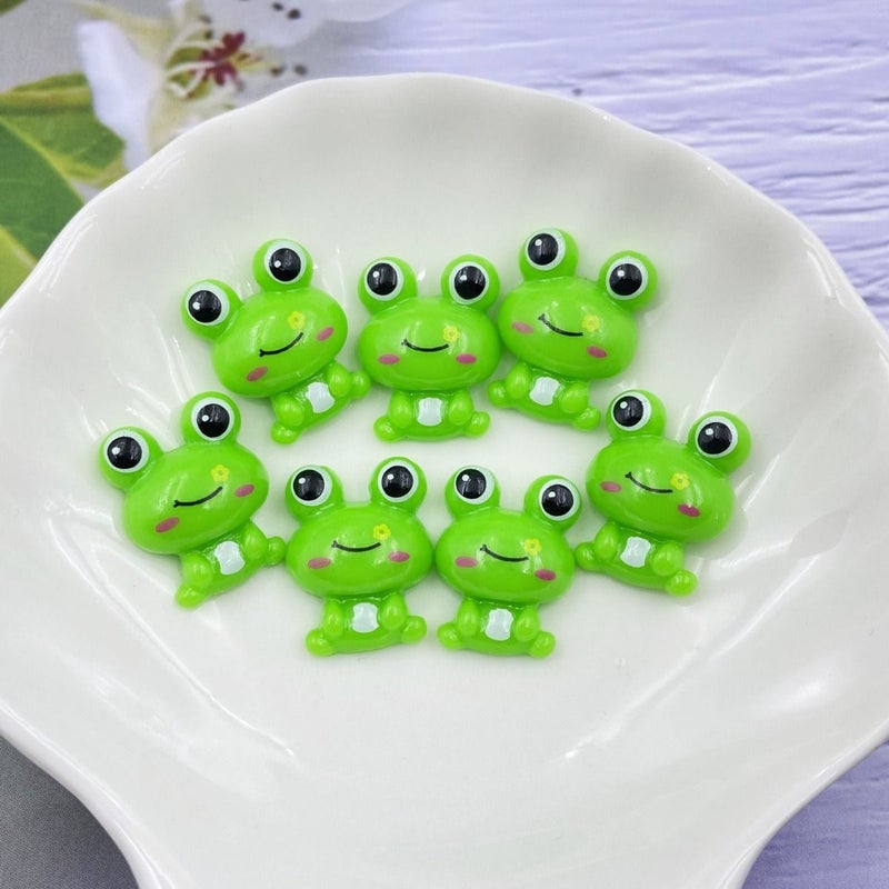 20pcs Cartoon Frog Resin Ornaments Modern Mini Desktop Decor For Scrapbooks - Image 4