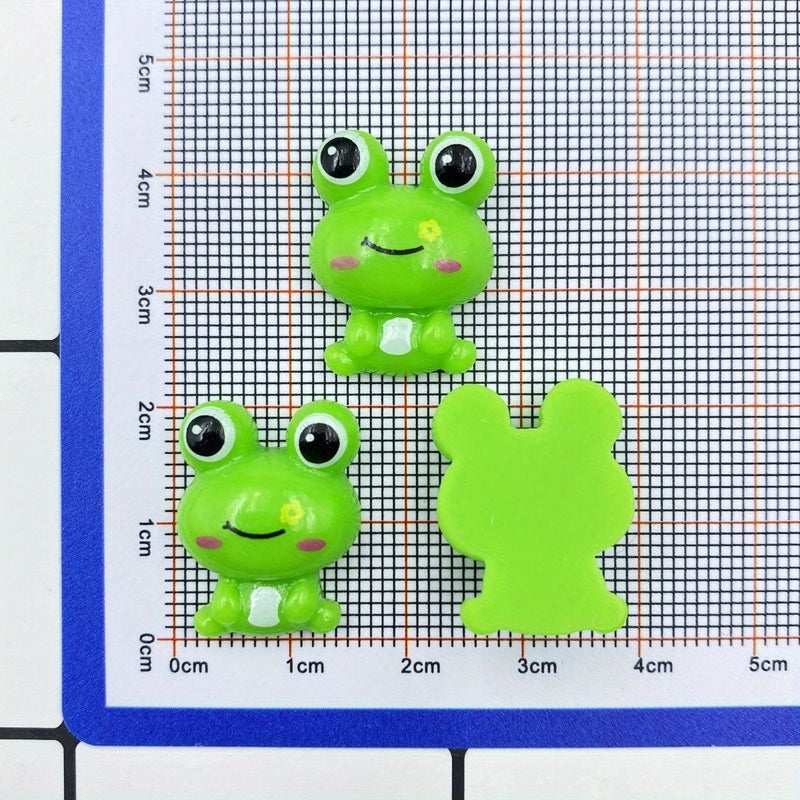 20pcs Cartoon Frog Resin Ornaments Modern Mini Desktop Decor For Scrapbooks - Image 2