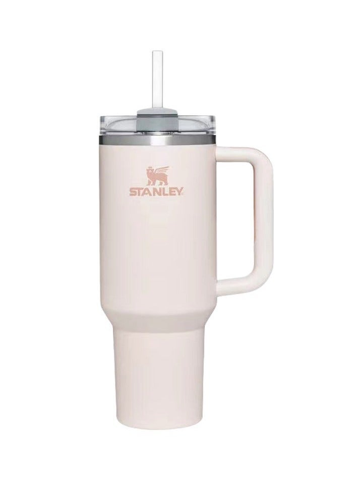 Stanley - Quencher H2.0 FlowState Stainless Steel Vacuum Insulated Tumbler with Lid and Straw for Water, Iced Tea or Coffee, Smoothie,  Rose Quartz, 40 oz - Image 1