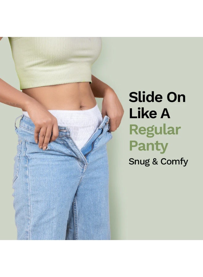 بيساف بي سيف سراويل نسائية لاستخدام مرة واحدة، مقاومة للتسرب، سراويل داخلية للدورة الشهرية لتدفق الدم الغزير، سهلة الارتداء توفر حماية 360 درجة، راحة طوال الليل، خالية من السموم ولا تسبب حساسية، 4 كلوتات - مقاس S-M  - عبوات من 2 - Image 3