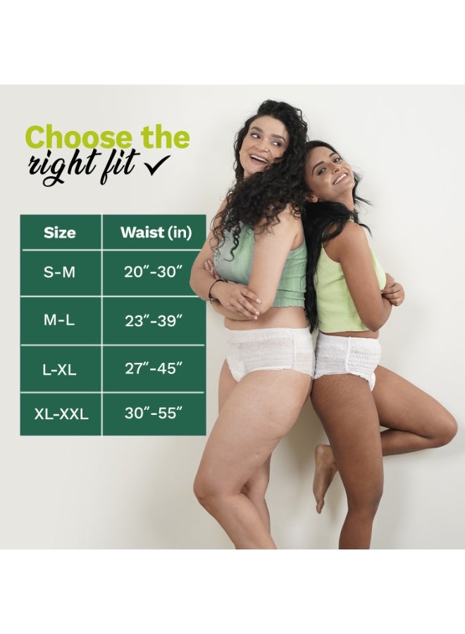 بيساف بي سيف سراويل نسائية لاستخدام مرة واحدة، مقاومة للتسرب، سراويل داخلية للدورة الشهرية لتدفق الدم الغزير، سهلة الارتداء توفر حماية 360 درجة، راحة طوال الليل، خالية من السموم ولا تسبب حساسية، 4 كلوتات - مقاس S-M  - عبوات من 2 - Image 4