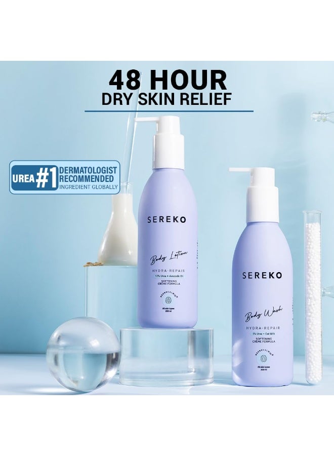 Sereko Hydra Repair Body Wash and Hydra Repair Body Lotion| 48H Body Wash and Lotion Combo | Urea Treatment for Strawberry Legs, Detan, Rough Bumpy Skin 200 ml (Pack of 2) - Image 2