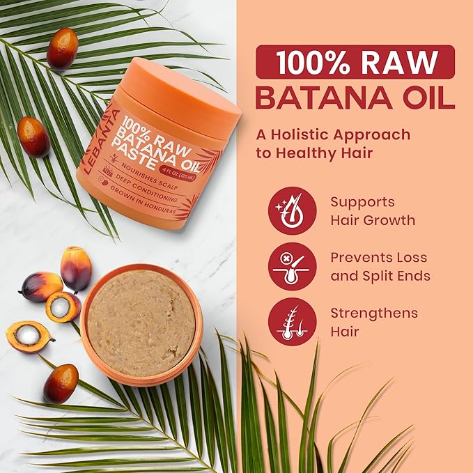 Lebanta Raw Batana Oil for Hair, 100% Pure Organic Cold Pressed Unrefined Batana Oil from Honduras for Thick, Strong Hair & Scalp Mask, 4 oz - Image 2