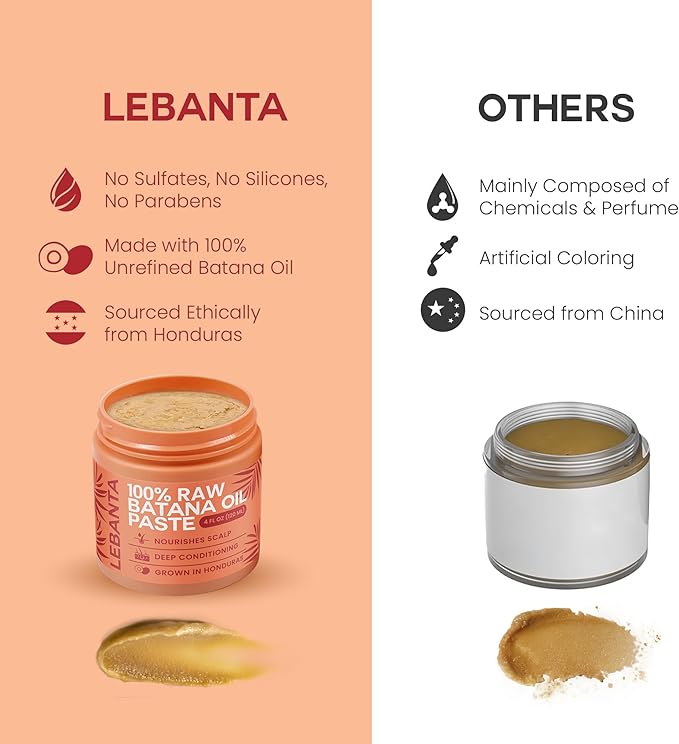 Lebanta Raw Batana Oil for Hair, 100% Pure Organic Cold Pressed Unrefined Batana Oil from Honduras for Thick, Strong Hair & Scalp Mask, 4 oz - Image 5