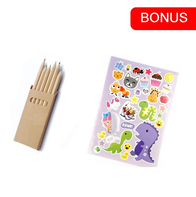 Bendon Set of 6 Imagine Ink Assorted Coloring Books for Girls Mess Free Invisible with Play Sticker Bonus  Wood Coloring Pencils Fun Favors Stickers Bulk - Image 3