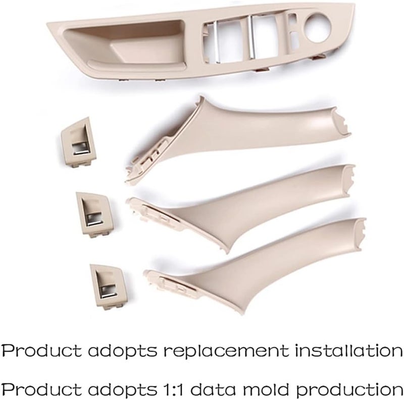 CHUANGHUI Car Door Handle Cover for BMW 5-Series F10 2011–2016 Interior Door Handles Replacement Trim 520i 528i 530i 535d 535i 550i (Beige White) - Image 5