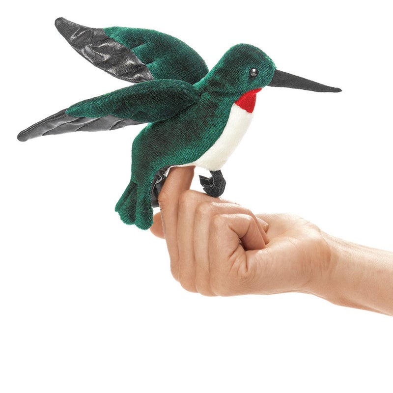 Folkmanis Mini Hummingbird Finger Puppet Bluegreen White Red Black 1 EA - Image 1