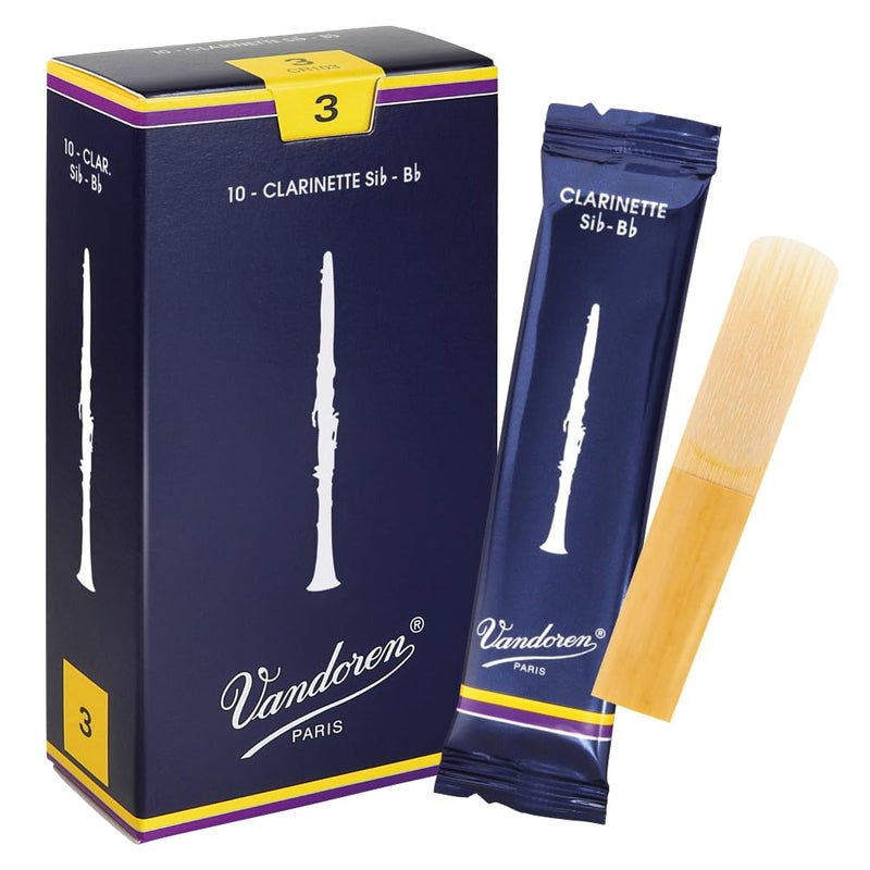 Vandoren CR103 Bb Clarinet Traditional Reeds Strength 3; Box of 10 - Image 1