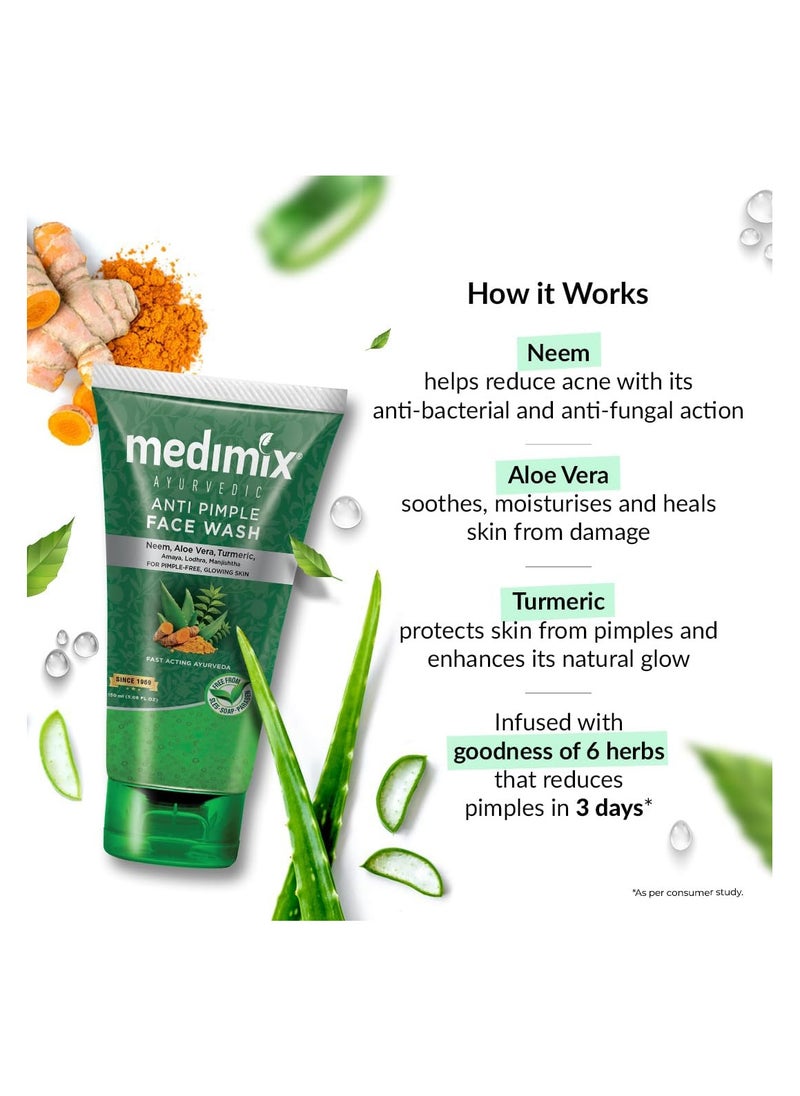 Medimix Ayurvedic Anti Pimple Face Wash With Essential Herbs 150ml  - Image 1