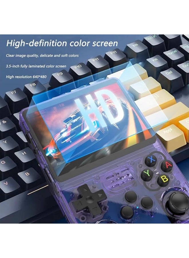 Portable Handheld Gaming Console, 3.5-Inch IPS Display, 128GB Storage with 20,000+ Pre-loaded Classic Games, Retro Open-Source System, Transparent Purple - Image 5