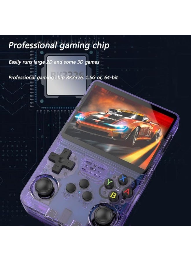 Portable Handheld Gaming Console, 3.5-Inch IPS Display, 128GB Storage with 20,000+ Pre-loaded Classic Games, Retro Open-Source System, Transparent Purple - Image 3