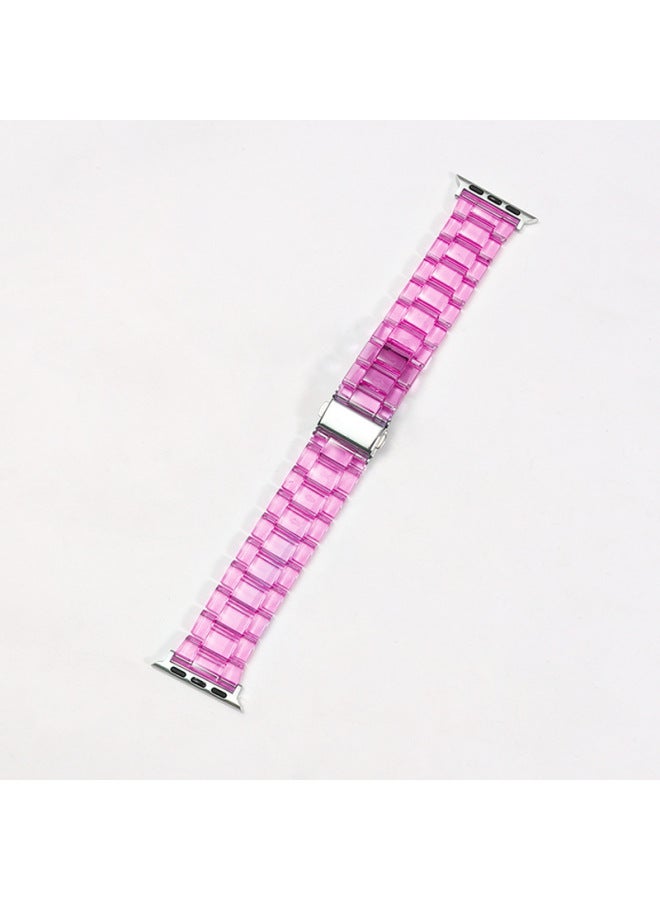 YLZ For Smart Watch Strap Straight Apple Ultra Candy Color Acrylic Transparent Rainbow Strap - Image 1