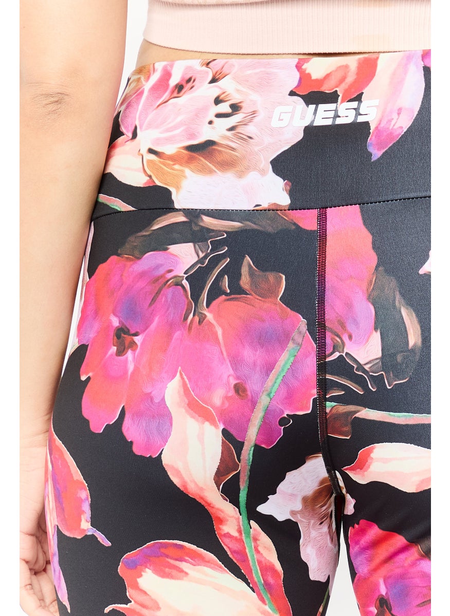GUESS Women Full Length High Rise Floral Print Leggings, Multicolor  - Image 3
