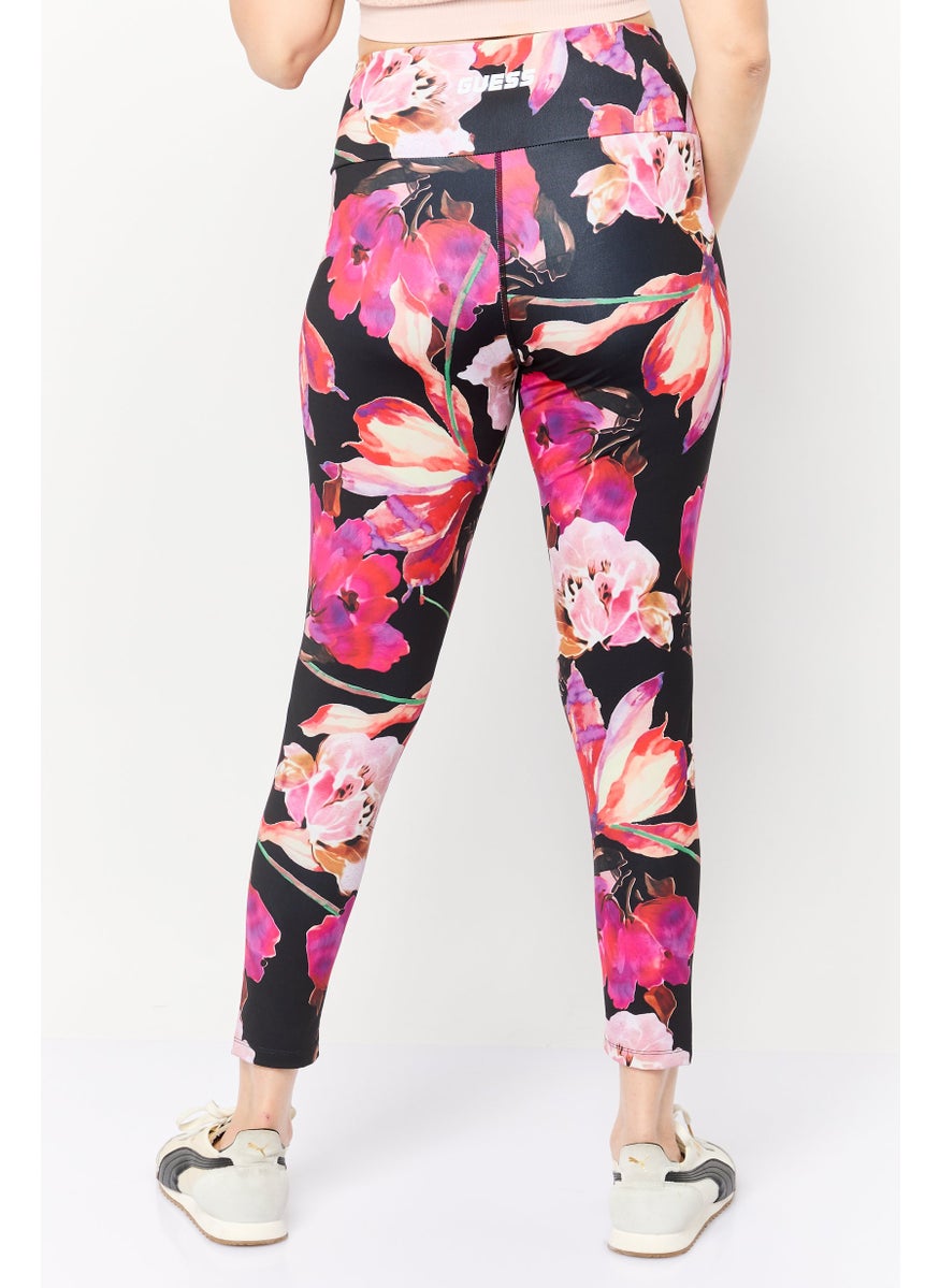 GUESS Women Full Length High Rise Floral Print Leggings, Multicolor  - Image 2