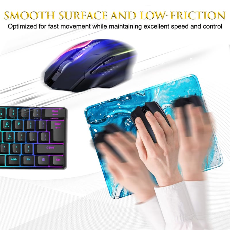 JIKIOU 3 Pack Mouse Pad with Stitched Edge, Comfortable Mouse Pads with Non-Slip Rubber Base, Washable Mousepads Bulk with Lycra Cloth, Mouse Pads for Computers Laptop Mouse 10.2x8.3x0.12in Blue Wave - Image 4