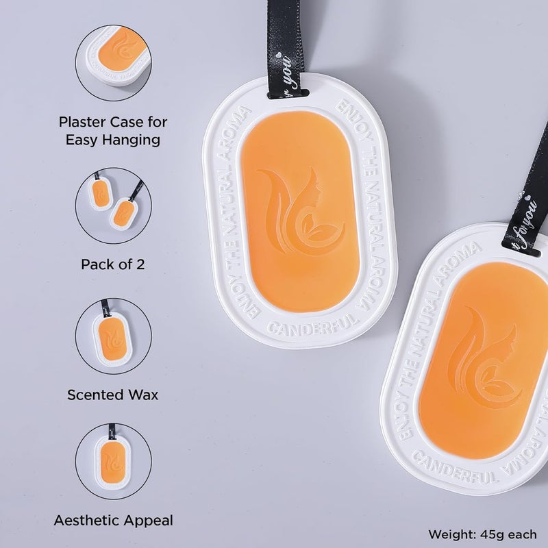 Homestic Homestic Wax Air Wardrobe Freshener Pack of 2 Orange Fragrance 45g Each Lasts Up to 6 Months Air Freshener for Home Drawer Closet Cars Wardrobe Natural and Eco Friendly  - Image 3