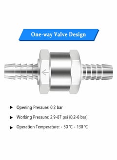 SYOSI 8mm One Way Aluminium Fuel Non Return Check Valve for Petrol Diesel Oil Water Chrome Car Auto Carburettor Low Pressure Systems (2 Packs)  - Image 4