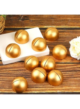 10 Pieces Place Card Holders,Table Number Cards Round Table Number Stands Modern Cursive Table Number 1-10 For Wedding Reception Anniversary Party Restaurant Events,Golden - view 3