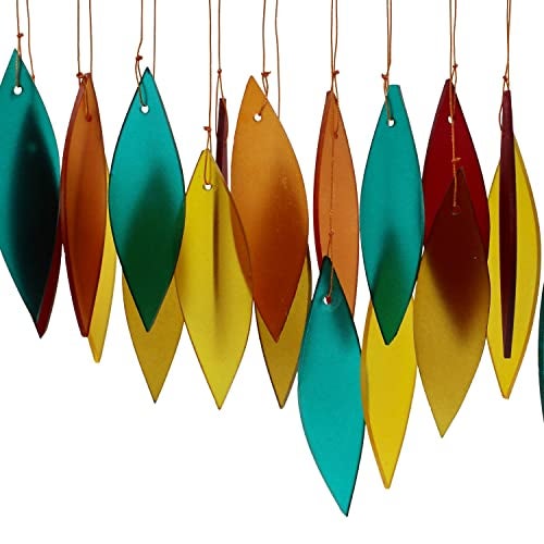 Gift Essentials Blue Handworks Santa Fe Glass Chime, Sandblasted Glass and Found Wood Handcrafted Wind Chime - Image 5