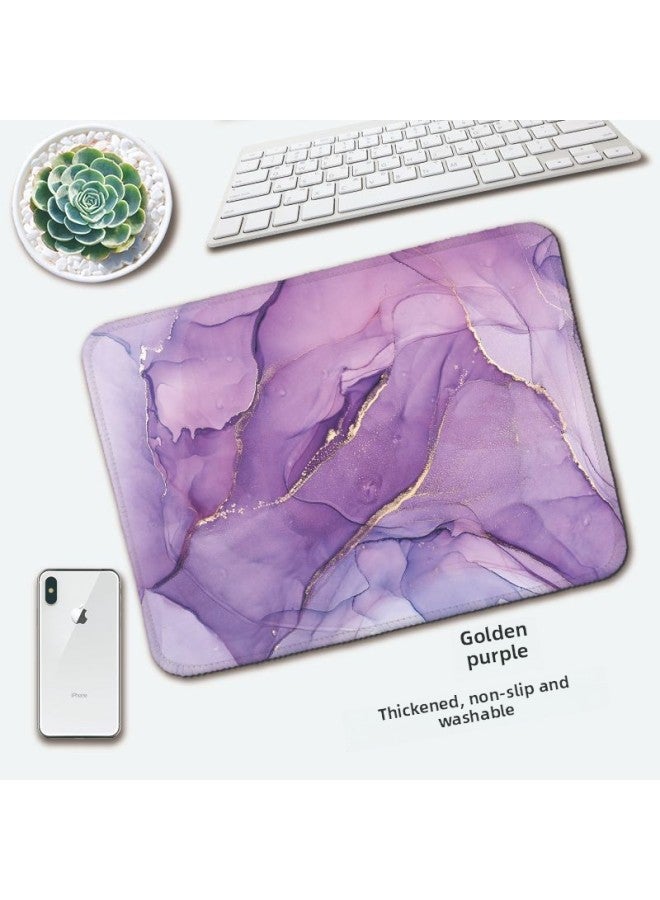 Special Marble Texture Mouse Pad Round Small Precision Lock Edge Electronic Competition Non-slip Office Mat Wholesale-Color:240*200*1.5mm-Pattern:Jinzi  - Image 1