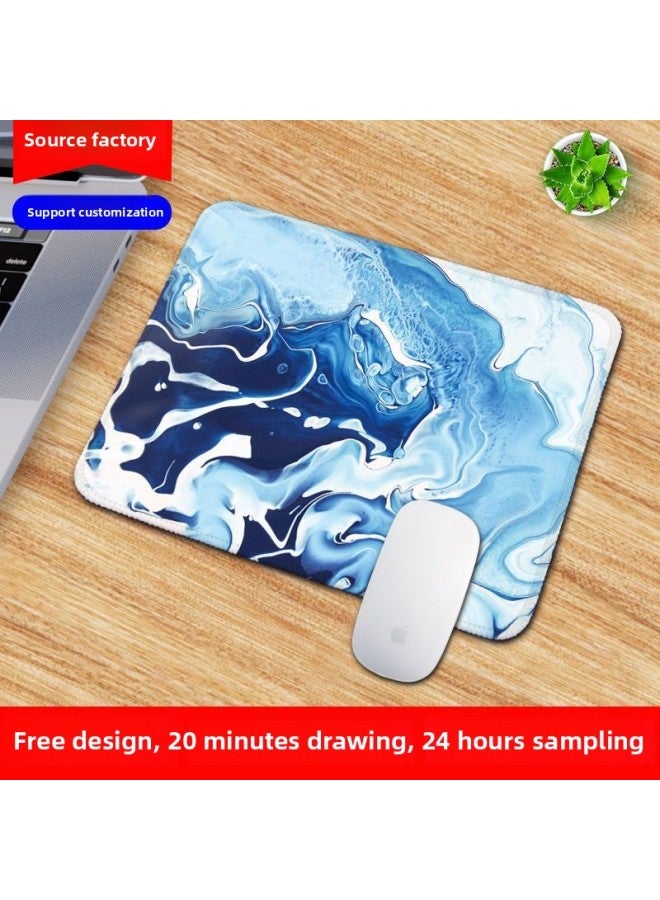 Special Marble Texture Mouse Pad Round Small Precision Lock Edge Electronic Competition Non-slip Office Mat Wholesale-Color:240*200*1.5mm-Pattern:Jinzi  - Image 2