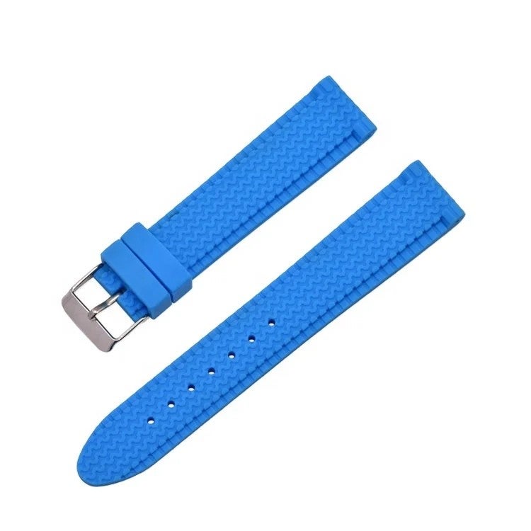 Bluejw New Tire Pattern Black Soft Silicone Watch Strap 20mm 22mm, Waterproof Sports Replacement Band - Image 2