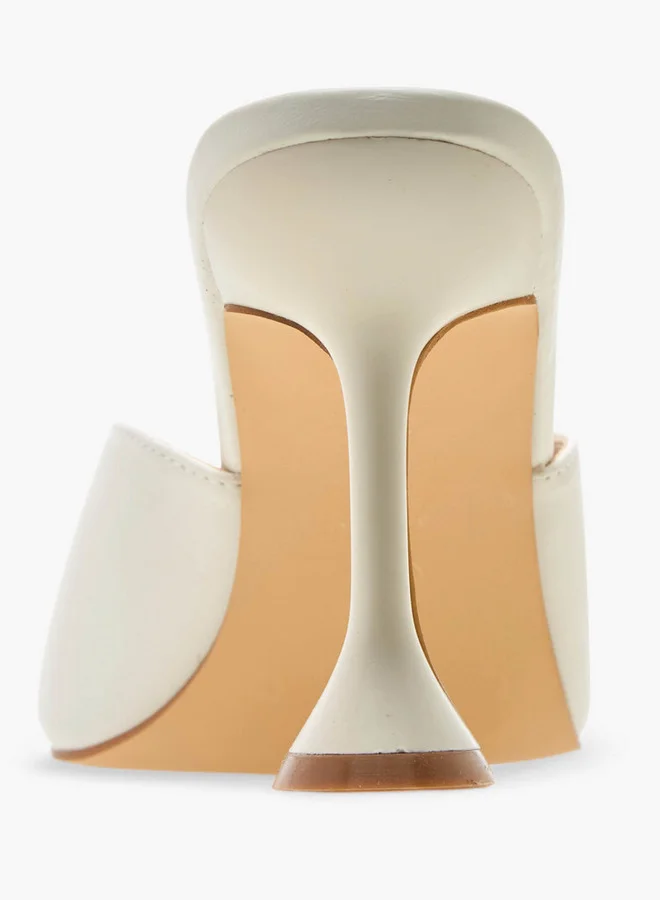 Flora Bella By Shoexpress Solid Slip-On Sandals with Flared Heel