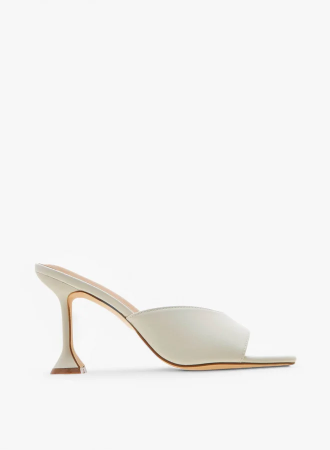 Flora Bella By Shoexpress Solid Slip-On Sandals with Flared Heel