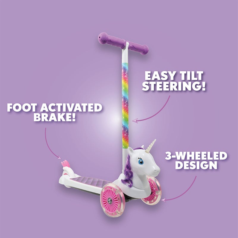 VOYAGER سكوتر توازن ذاتي للأطفال وسكوتر للأطفال، منصة عريضة إضافية، 3 عجلات، فرامل تعمل بالقدم، حد وزن 75 رطل، للأطفال والفتيات أو الأولاد، للأعمار من 3 سنوات وما فوق - Image 2