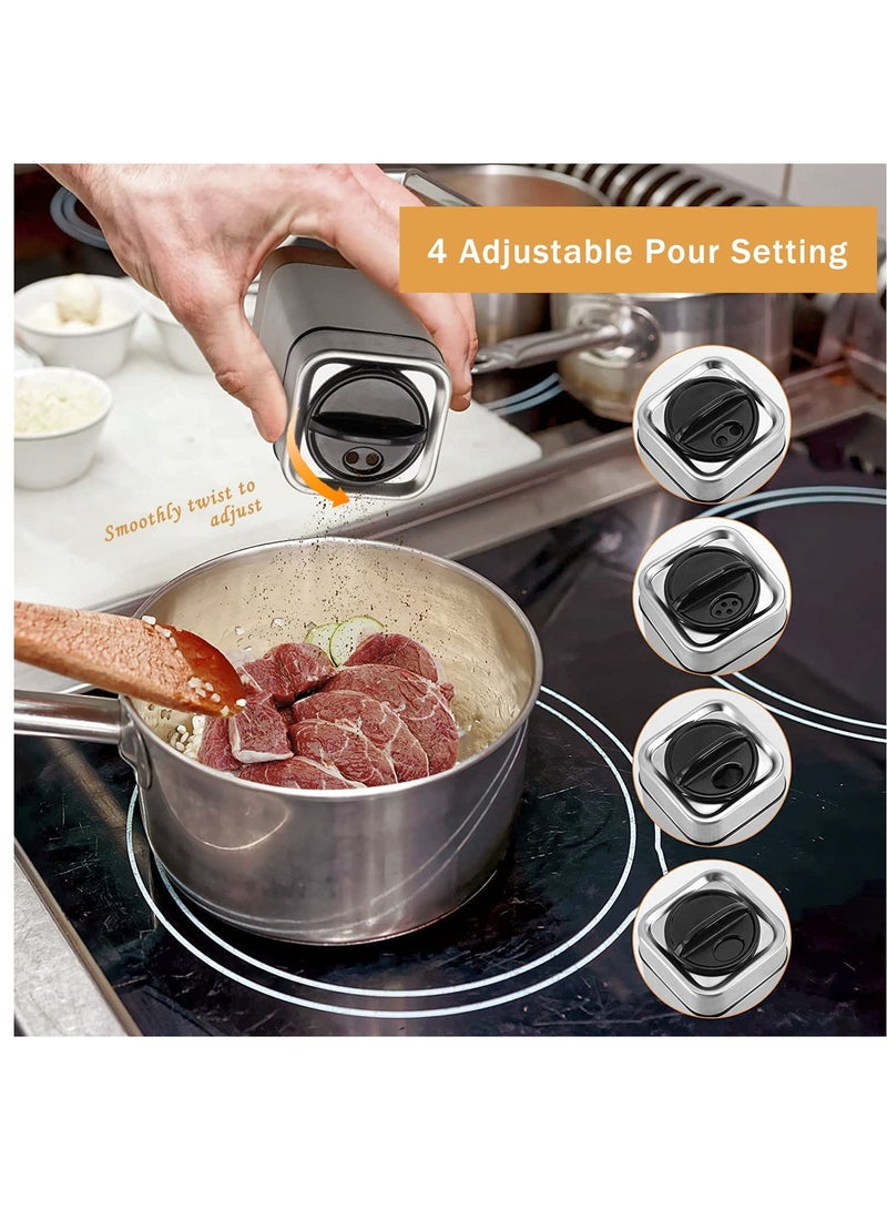 Excefore Salt and Pepper Shakers, Salt Shaker with Adjustable Pour Holes, Glass Salt Pepper Shaker Set, Perfect for Black Pepper, Kosher and Sea Salt - Image 2