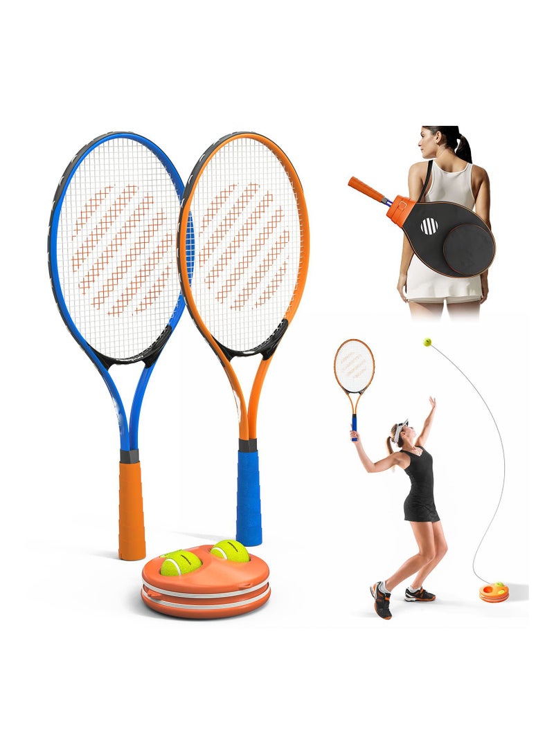 Generic Tennis Trainer Rebound Ball Set, Professional Racket, Portable Practice Rebounder, Equipment with 2 Racket u0026 Bag, Suitable for Level Players  - Image 1