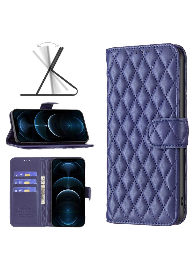 Zaboon Case For iPhone 12 Pro Max Diamond Lattice Wallet Leather Flip Phone Case - Image 1