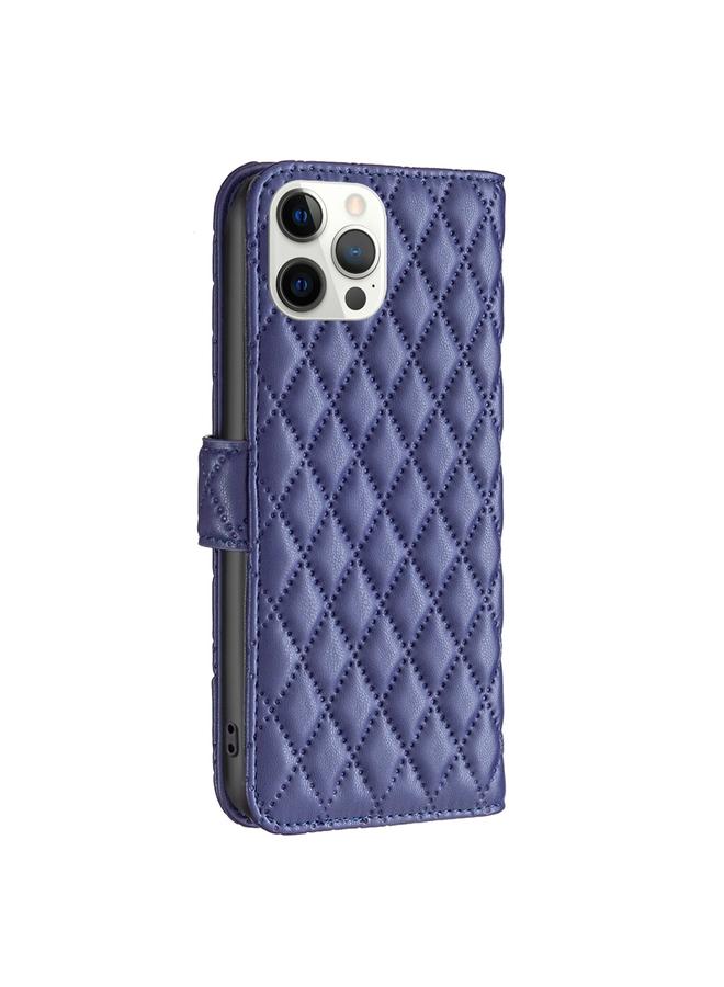 Zaboon Case For iPhone 12 Pro Max Diamond Lattice Wallet Leather Flip Phone Case - Image 3