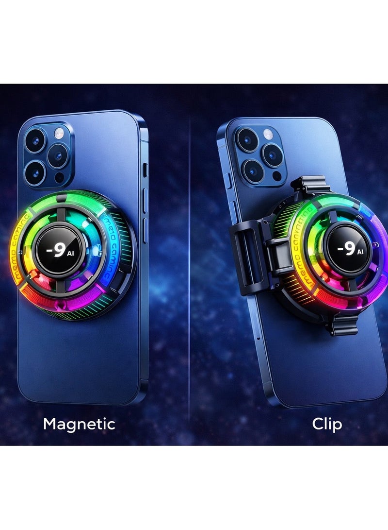 ميمو مبرد الهاتف المغناطيسي سي إكس ١٥ برو – مروحة تبريد سريعة بقدرة 15 واط  مخصصة للألعاب والبث المباشر والتصوير، توفر تبريداً فائق الهدوء ومتوافقة مع هواتف آيفون من الإصدار الثاني عشر حتى الخامس عشر، وهواتف أندرويد والأجهزة اللوحية. - Image 2