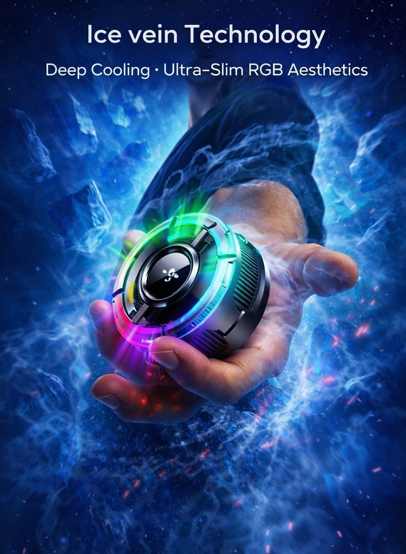 ميمو مبرد الهاتف المغناطيسي سي إكس ١٥ برو – مروحة تبريد سريعة بقدرة 15 واط  مخصصة للألعاب والبث المباشر والتصوير، توفر تبريداً فائق الهدوء ومتوافقة مع هواتف آيفون من الإصدار الثاني عشر حتى الخامس عشر، وهواتف أندرويد والأجهزة اللوحية. - Image 3