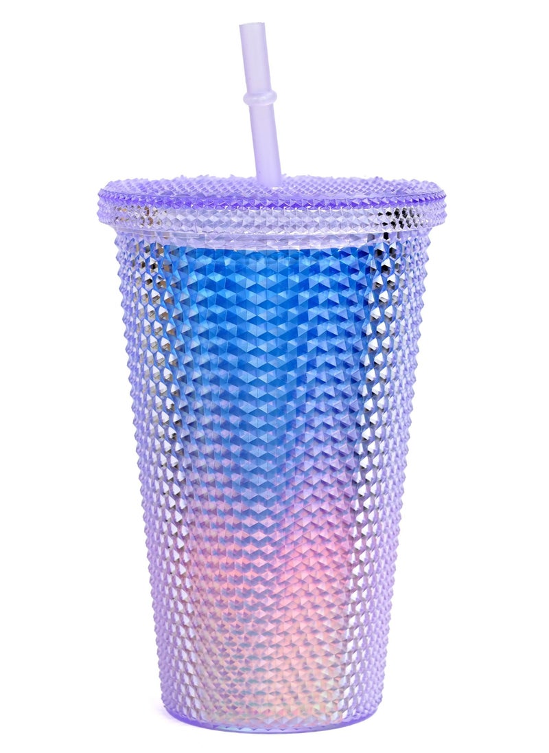 Generic - Purple Chrome Studded Starbucks Tumbler For Coffee Frappe And Juice  Tumbler For Sports Office Gym  Reusable Sipper For Coffee & Cold Drinks - Image 1