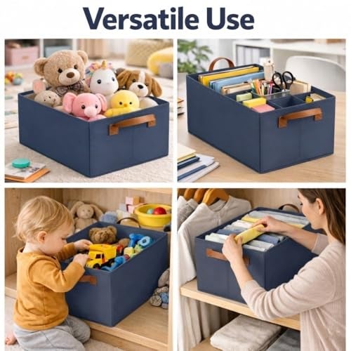 PulGos 1 Pcs Wardrobe Organizer for Storage | Rust-Free & Odour-Free Foldable Organiser| Stackable Space-Saving & Multipurpose Cloth Organizers for Almirah, Closet, Cupboard, Shelf, Home & Office Use - Image 3