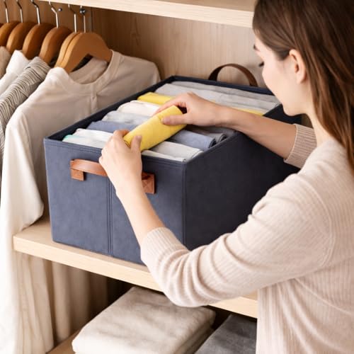 PulGos 1 Pcs Wardrobe Organizer for Storage | Rust-Free & Odour-Free Foldable Organiser| Stackable Space-Saving & Multipurpose Cloth Organizers for Almirah, Closet, Cupboard, Shelf, Home & Office Use - Image 5