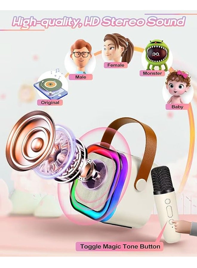 PADOM جهاز كاريوكي محمول من بادوم مزود بميكروفون لاسلكي وميكروفون صغير مزود بمكبر صوت بلوتوث، هدايا للأطفال من سن 4 إلى 12 عامًا، الأولاد والبنات والبالغين والحفلات والمنزل KTV والأنشطة الخارجية والسفر - Image 2