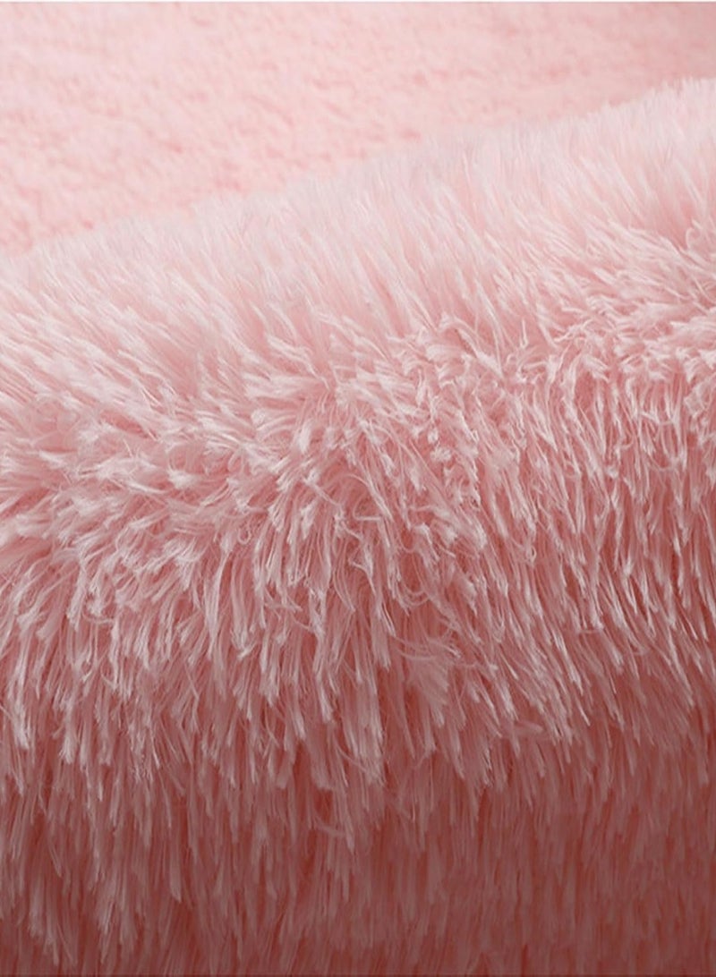 LOOPITYS Super soft and fluffy living room long carpet, large anti slip carpet, bedroom, entrance door, luxurious living room carpet (long pink, 60 x 150cm) - Image 2