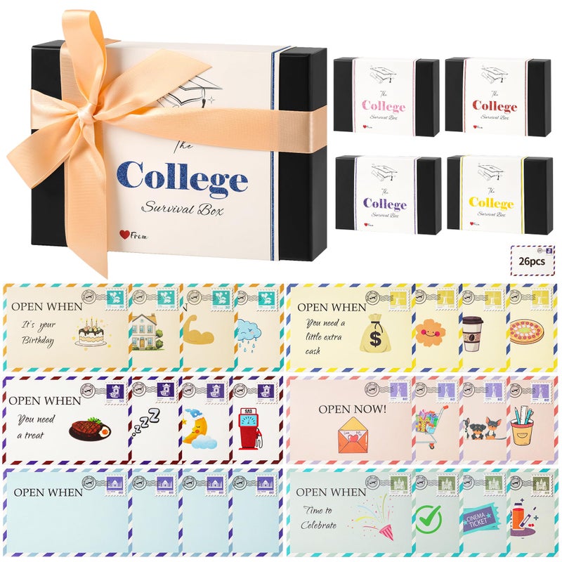 AYGXU College graduation gifts card book-Care Package for graduates,Graduation gifts 2026,26pcs open when envelopes,college survival gift card book,Personalized Gift for Student, Cash Money Holder, blue - Image 1
