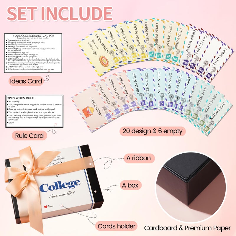 AYGXU College graduation gifts card book-Care Package for graduates,Graduation gifts 2026,26pcs open when envelopes,college survival gift card book,Personalized Gift for Student, Cash Money Holder, blue - Image 3