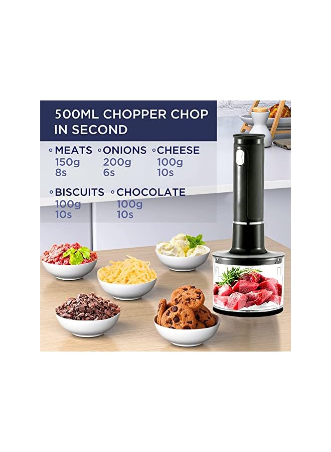 sokany Immersion Hand Blender, 4-in-1 Multifunctional 2 Speed Stainless Steel Handheld Stick Blender with 500ml Mixing Beaker, Milk Frother, Egg Whisk for Smoothies/Puree Baby Food/Sauces/Soups - Image 3